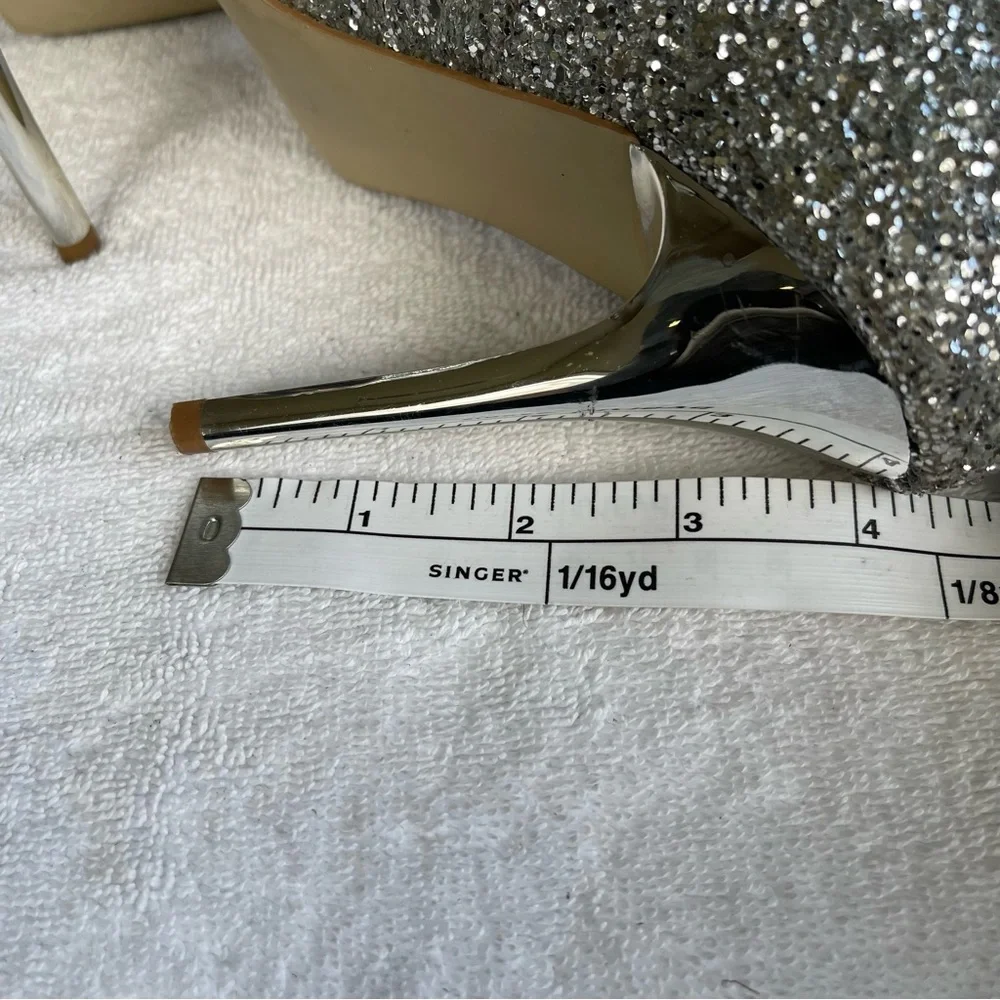 Kendall & Kylie Madden girl Silver Sparkle Glitter High Ombré Heels. siz…
